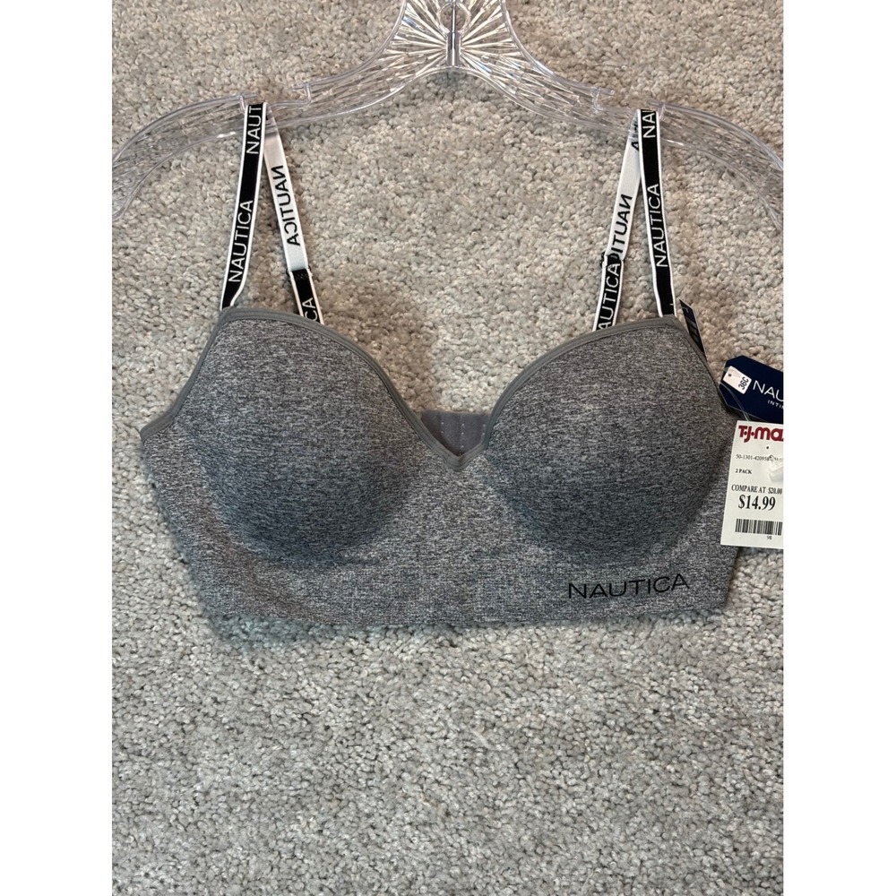 Nautica Women Heather Grey Hidden Wire Lounge‎ Bra NT4948 36C New